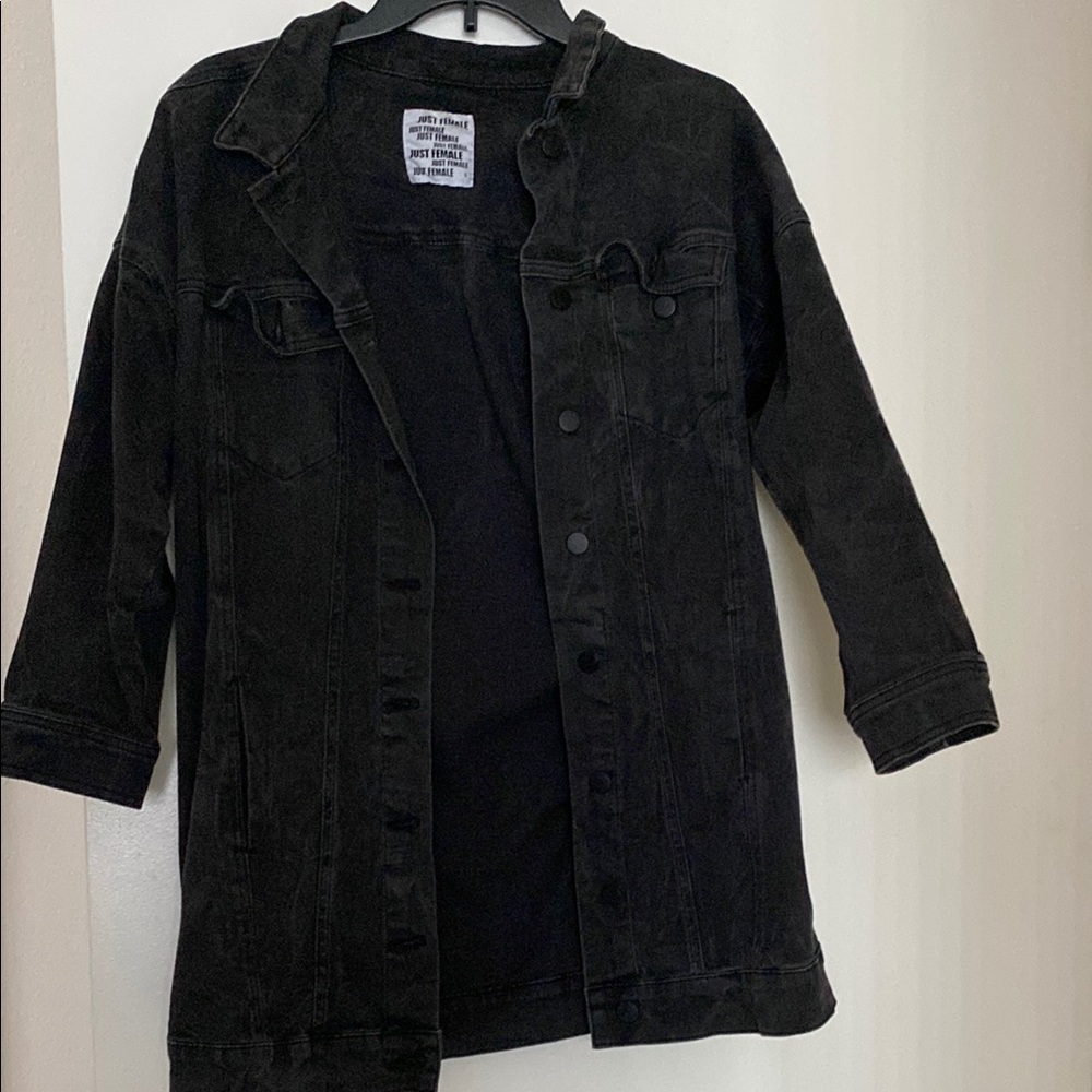Just Female Charcoal Denim Jacket